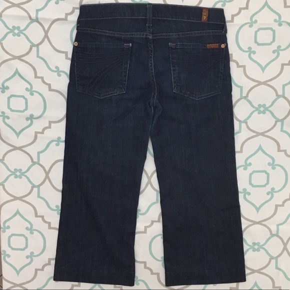 💙👖CUTE! 7FAM DOJO CROP NAVY 7’S👖💙27 3/4 21” - Picture 3 of 8